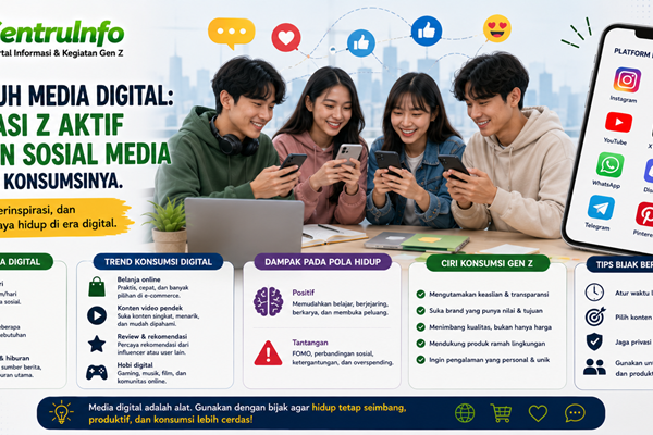 Pengaruh Media Digital Generasi Z Aktif Bermain Sosial Media dan Tren Konsumsinya