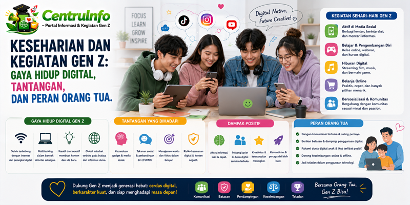 Keseharian dan Kegiatan Gen Z Gaya Hidup Digital, Tantangan dan Peran Orang Tua
