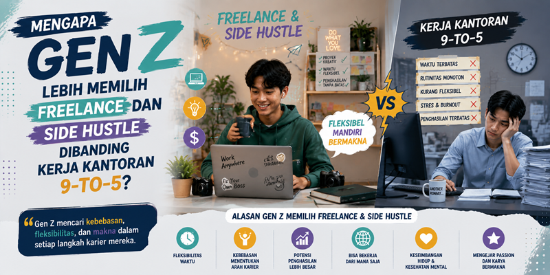 Mengapa Gen Z Lebih Memilih Freelance dan Side Hustle Dibanding Kerja Kantoran 9-to-5
